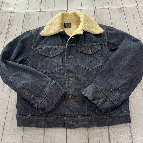 vintage Sears Roebuck sherpa-lined denim jacket Sz 40R